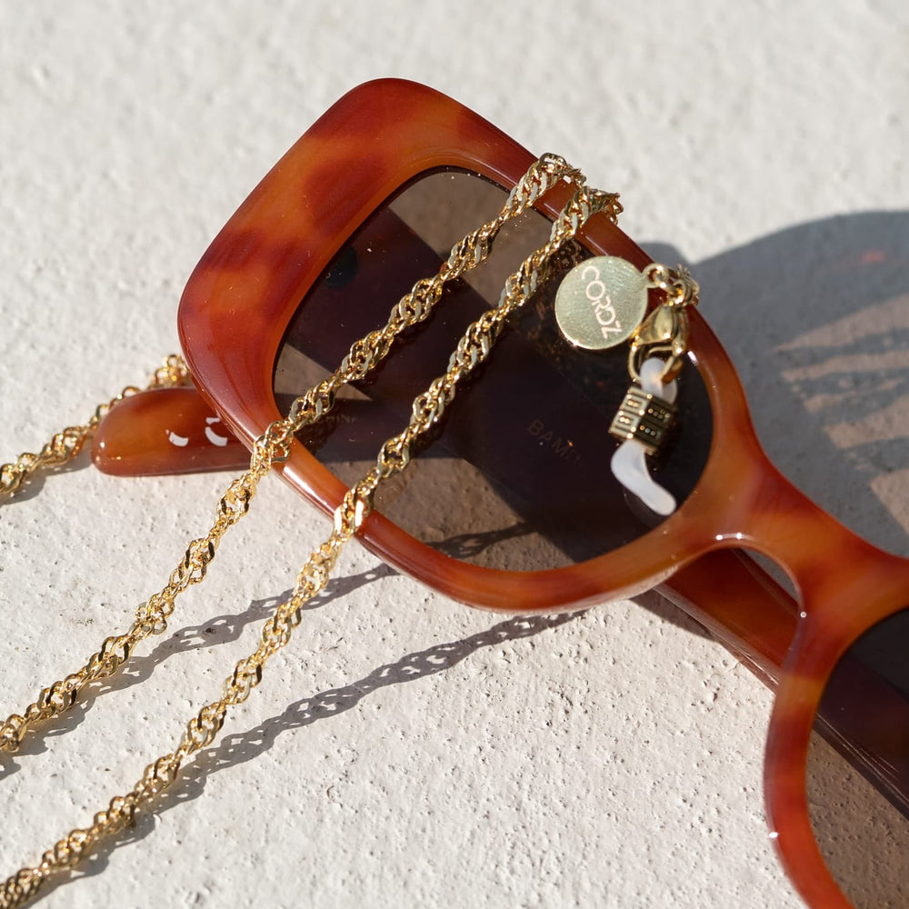 18k Gold-plated Wave Link Sunglass Chains